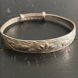 Silver Koi Fish Lotus Flower Bracelet Size Adjustable 7 - 8"​​